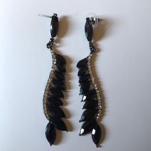 Black jeweled earrings
